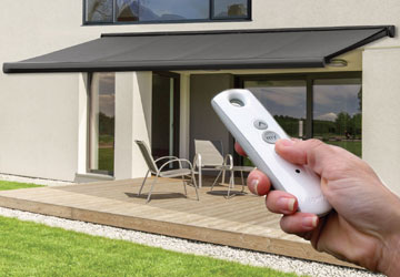 garden retractable awnings remote control